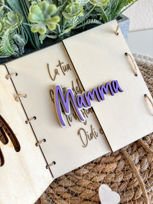 Biglietto regalo in legno per la Festa della Mamma
