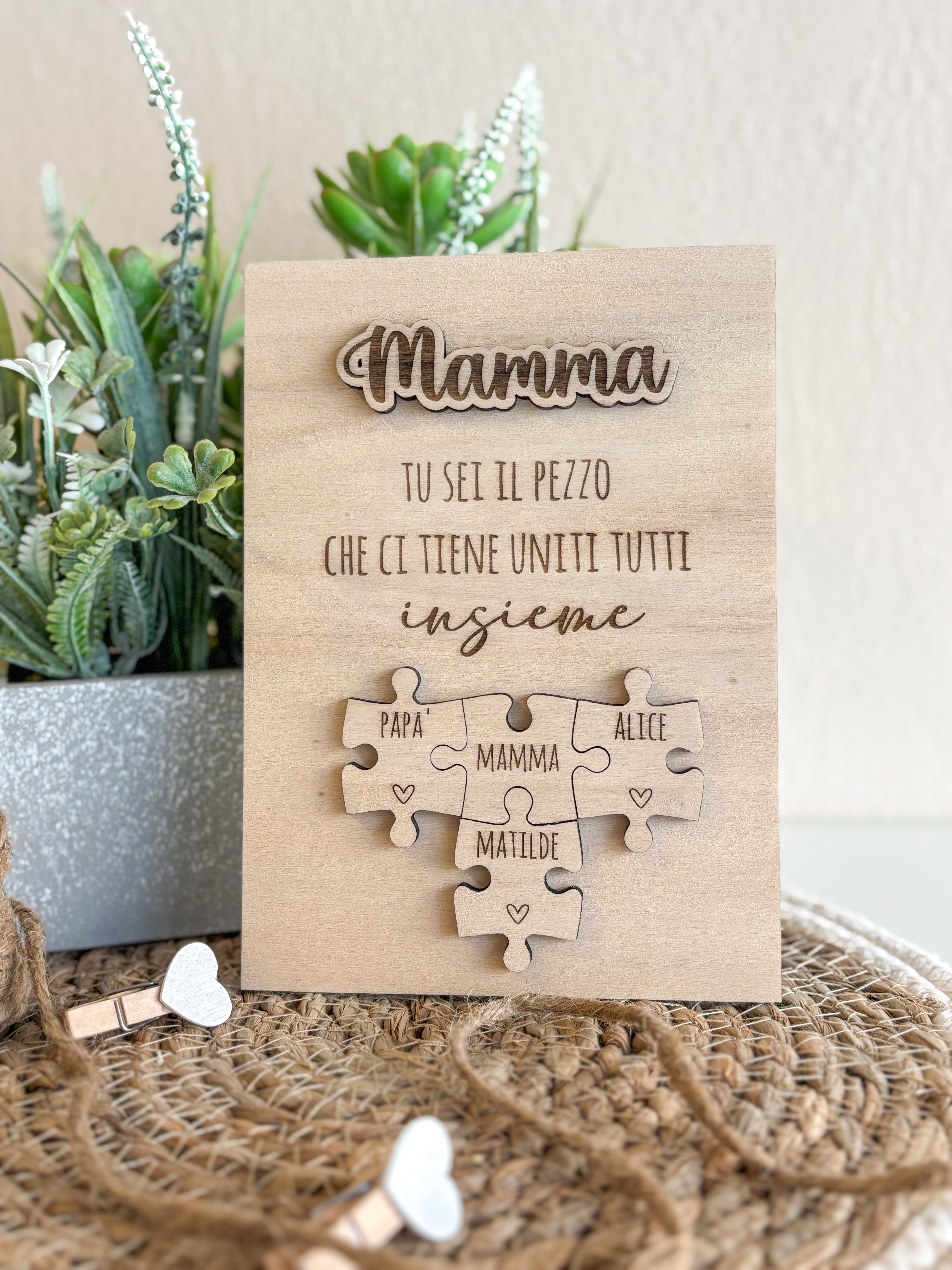 Quadretto Puzzle per la festa della Mamma