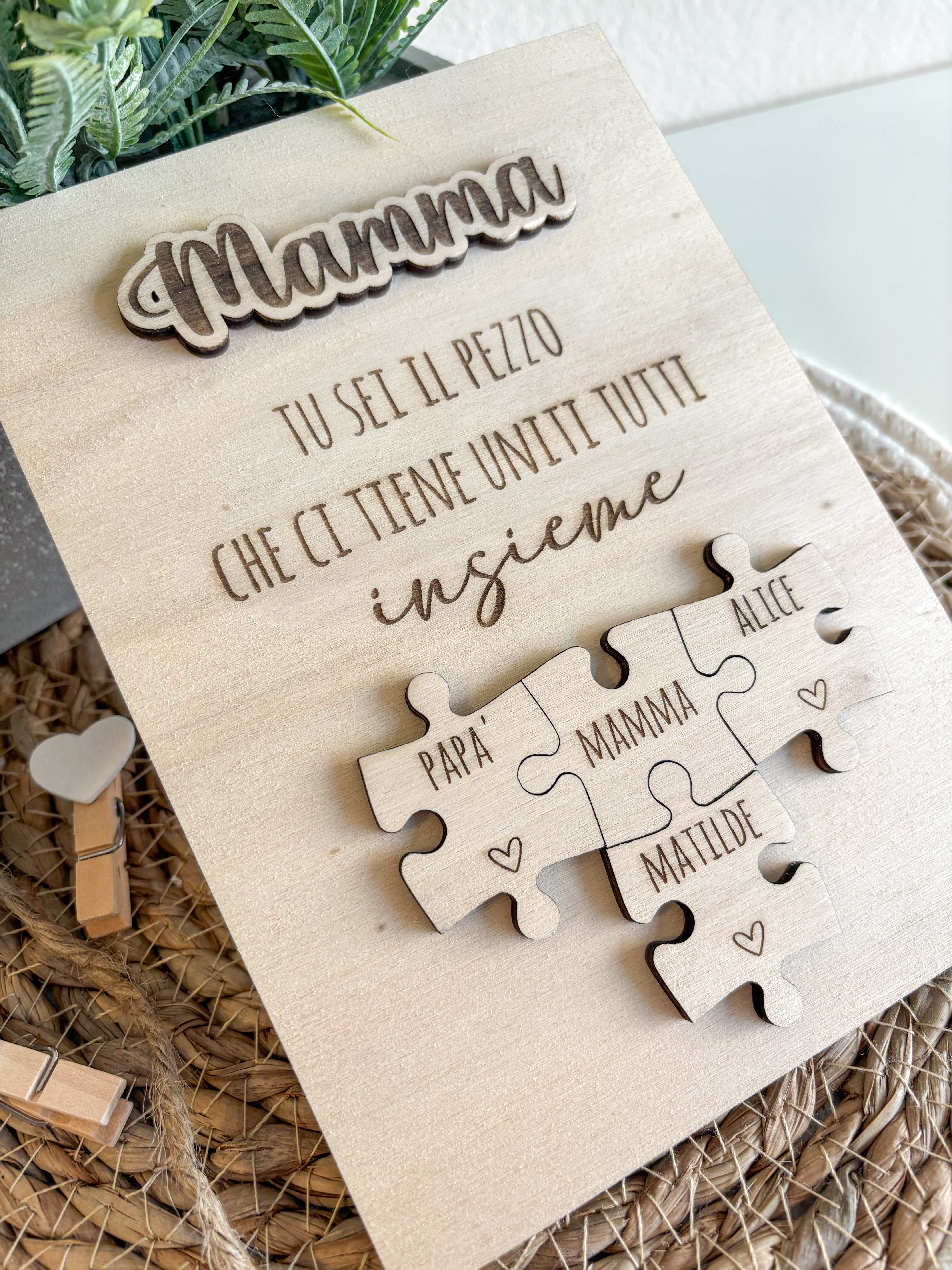 Quadretto Puzzle per la festa della Mamma