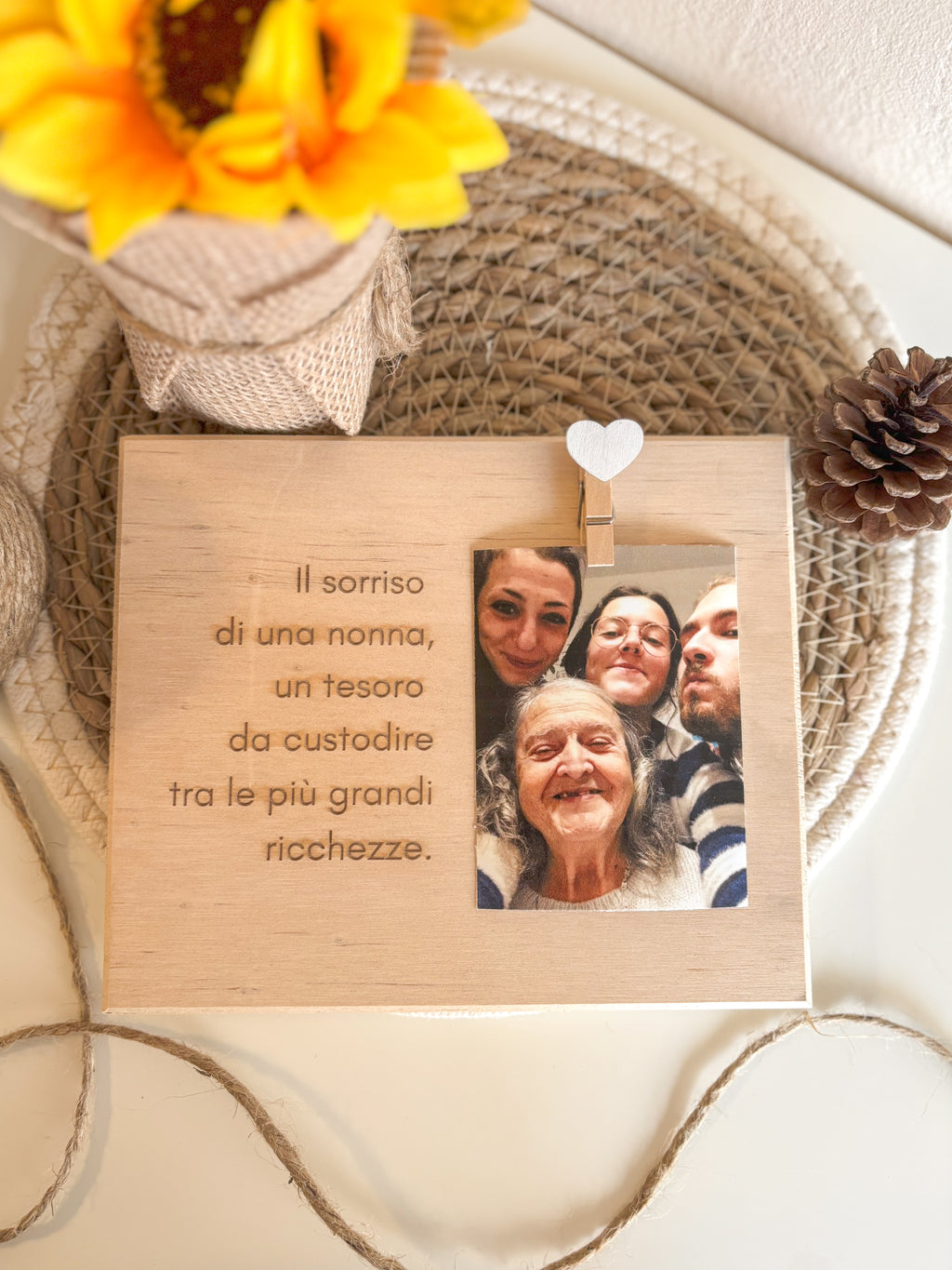 Quadretto Molletta in legno per i nonni