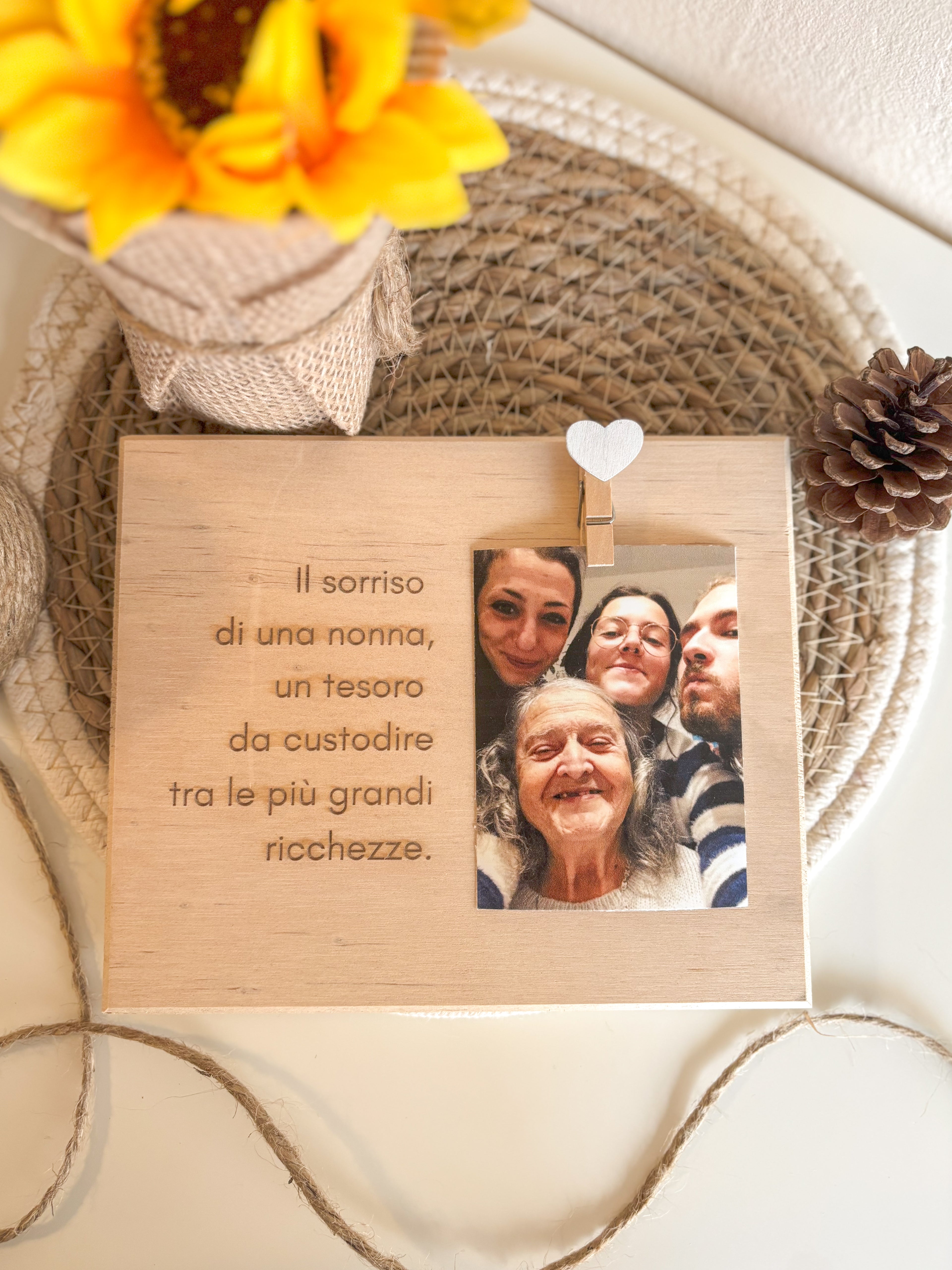 Quadretto Molletta in legno per i nonni