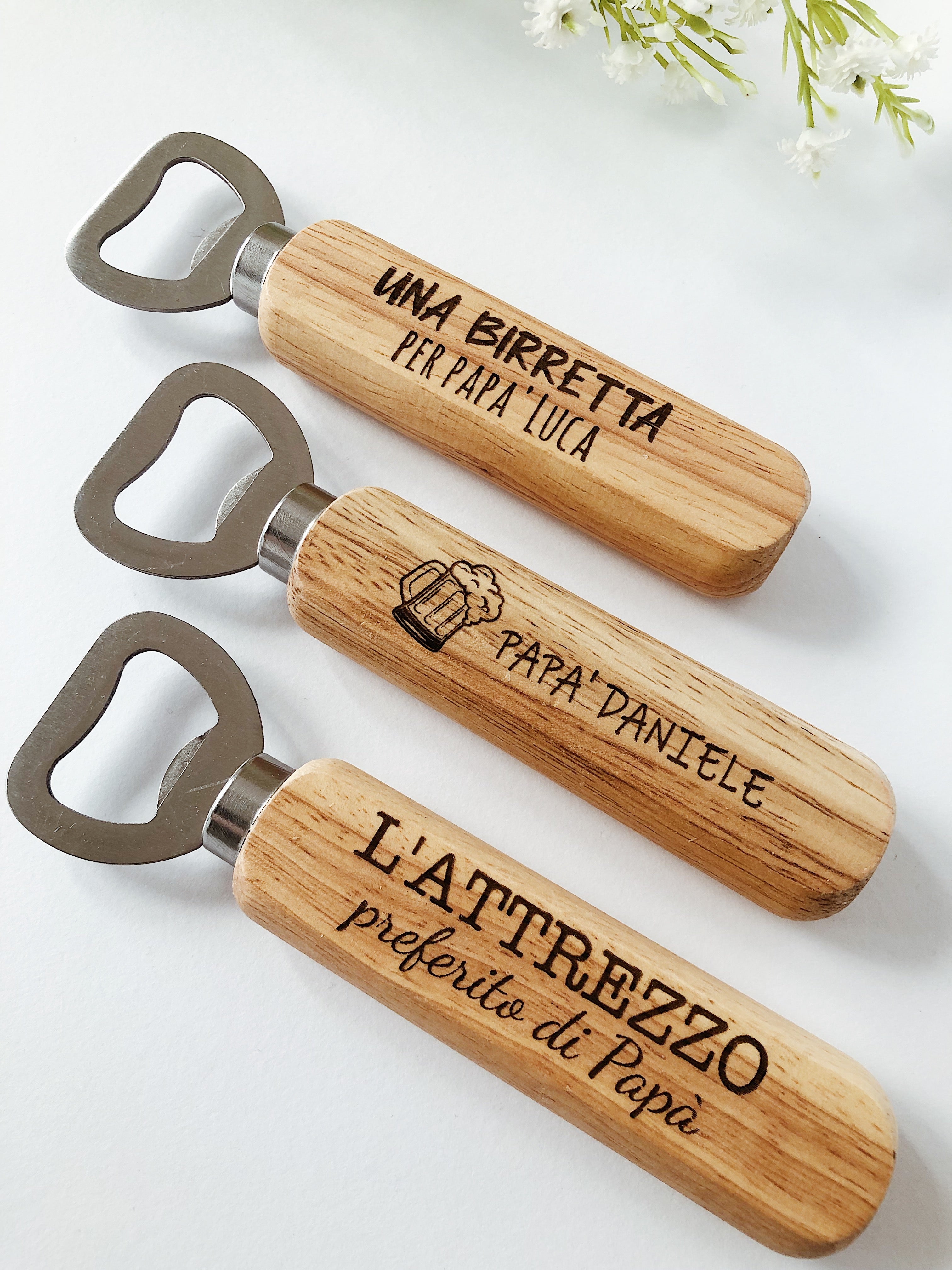 Apribottiglie personalizzato per la festa del papà