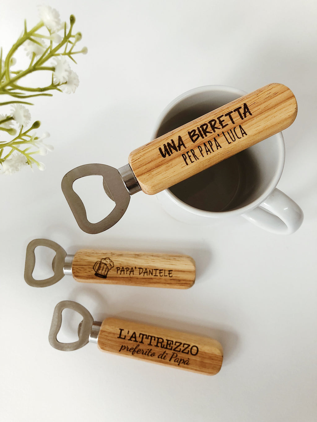 Apribottiglie personalizzato per la festa del papà