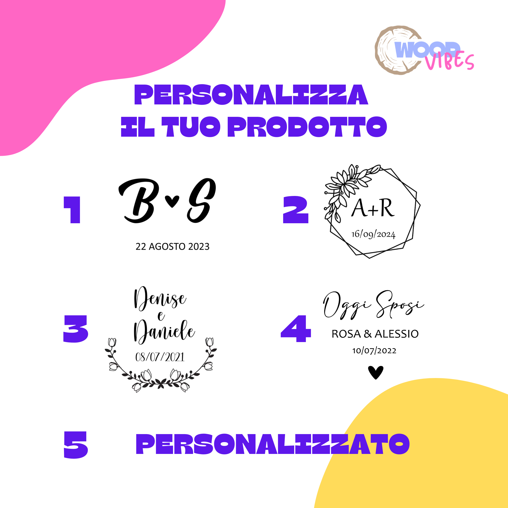 Tag in legno per matrimonio