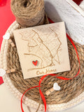 Quadretto in legno con mappa