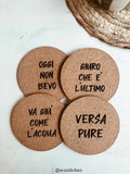 Sottobicchieri in sughero personalizzabili