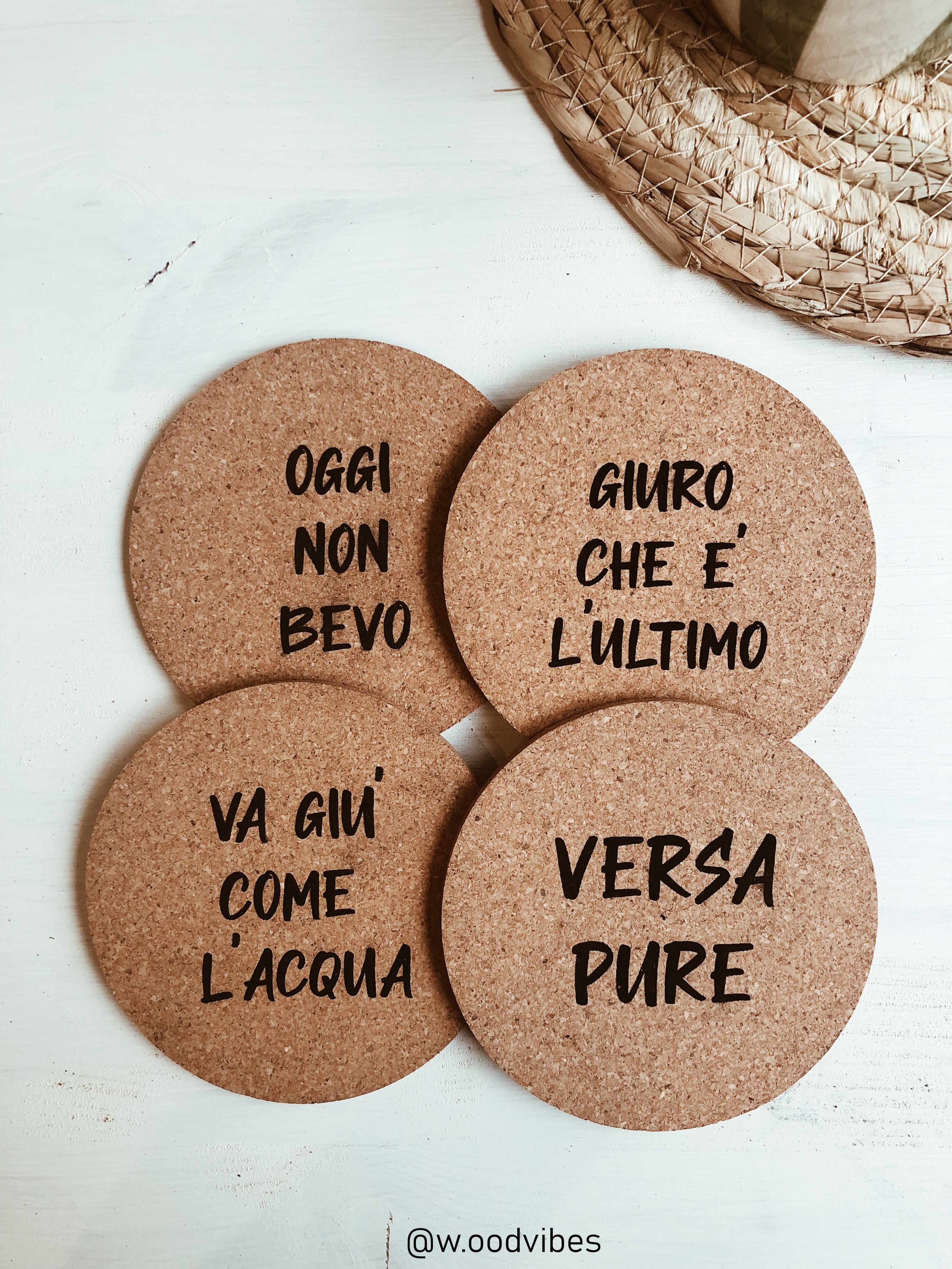 Sottobicchieri in sughero personalizzabili