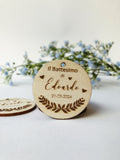 Tag in legno per il battesimo