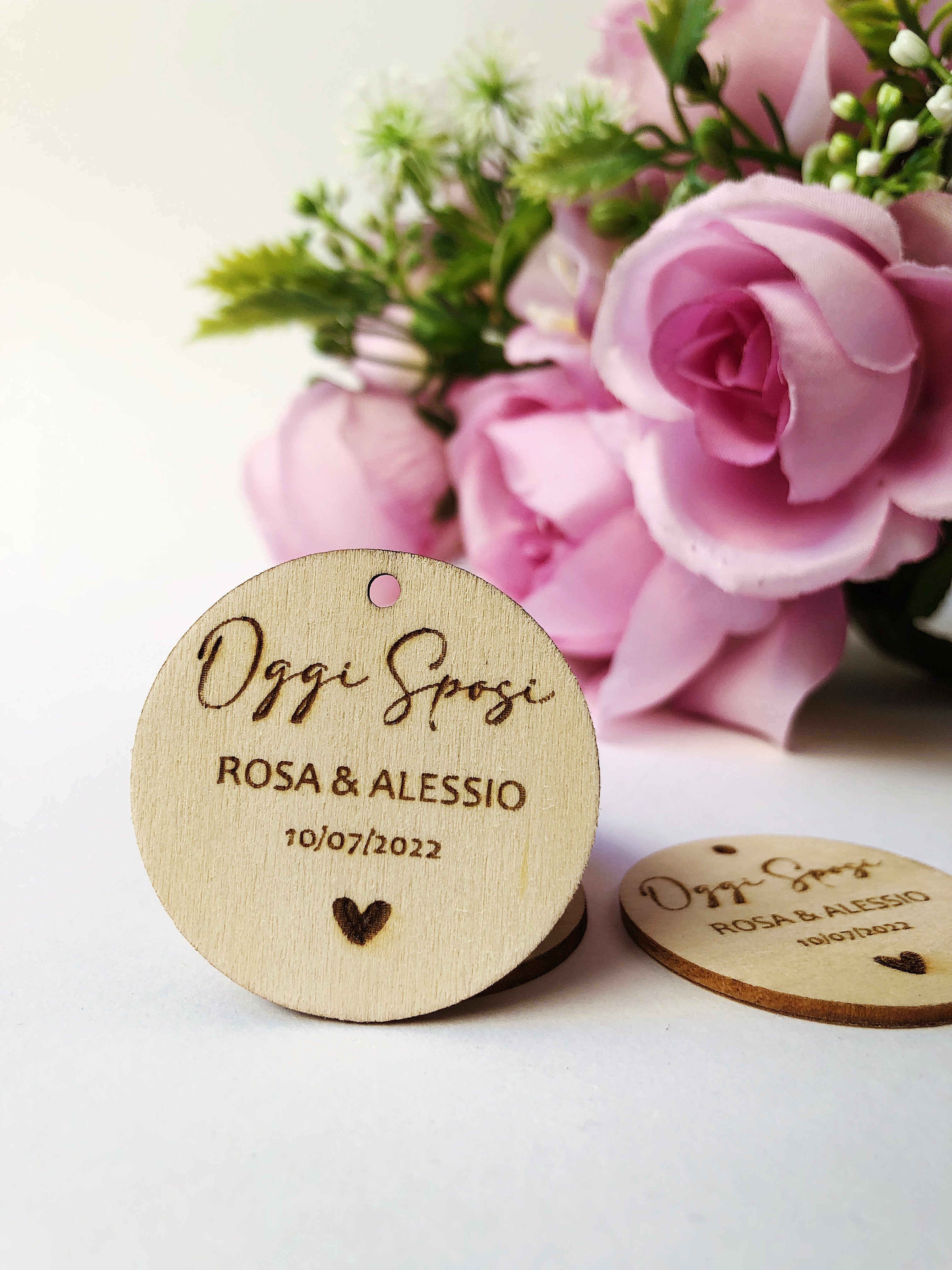 Tag in legno per matrimonio